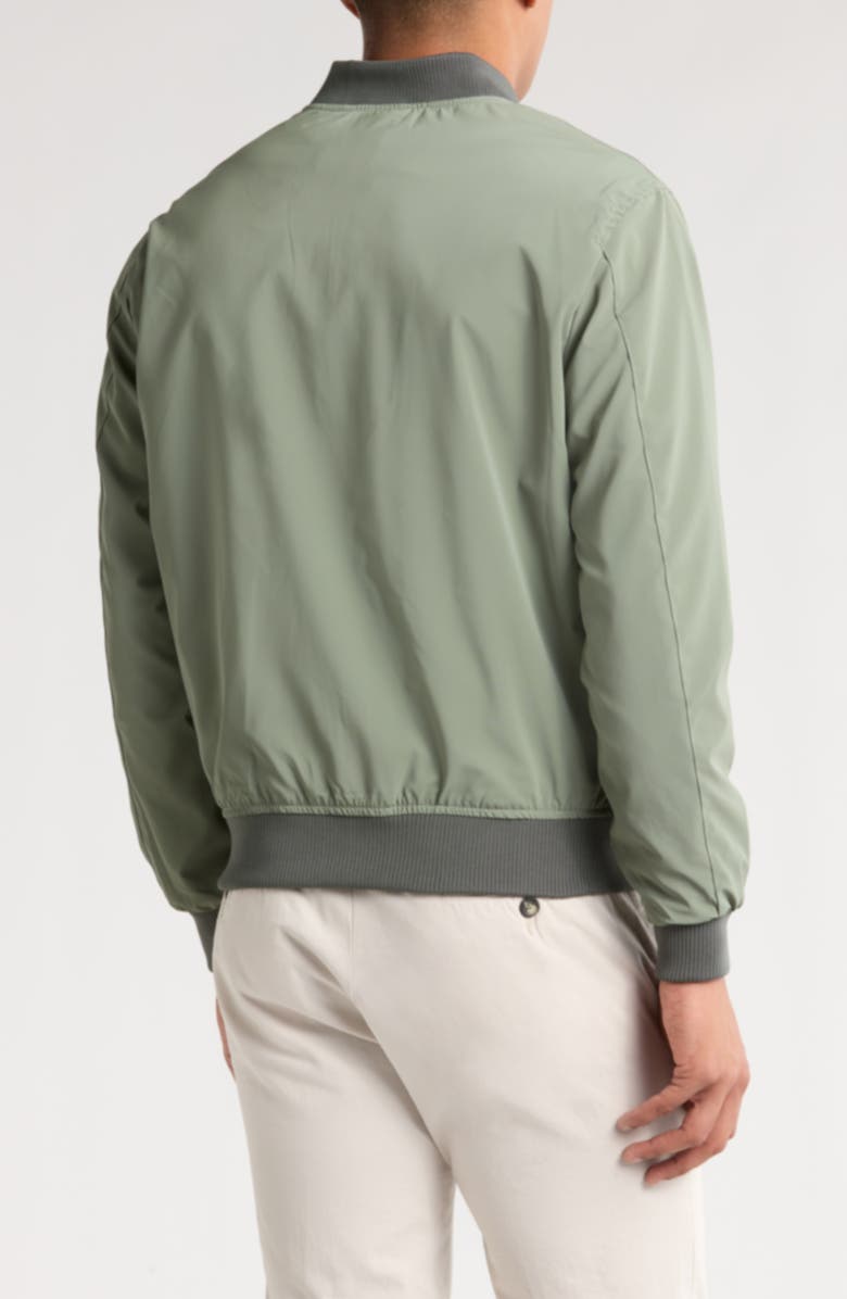 DENIM AND FLOWER Nylon Bomber Jacket, Alternate, color, Sage