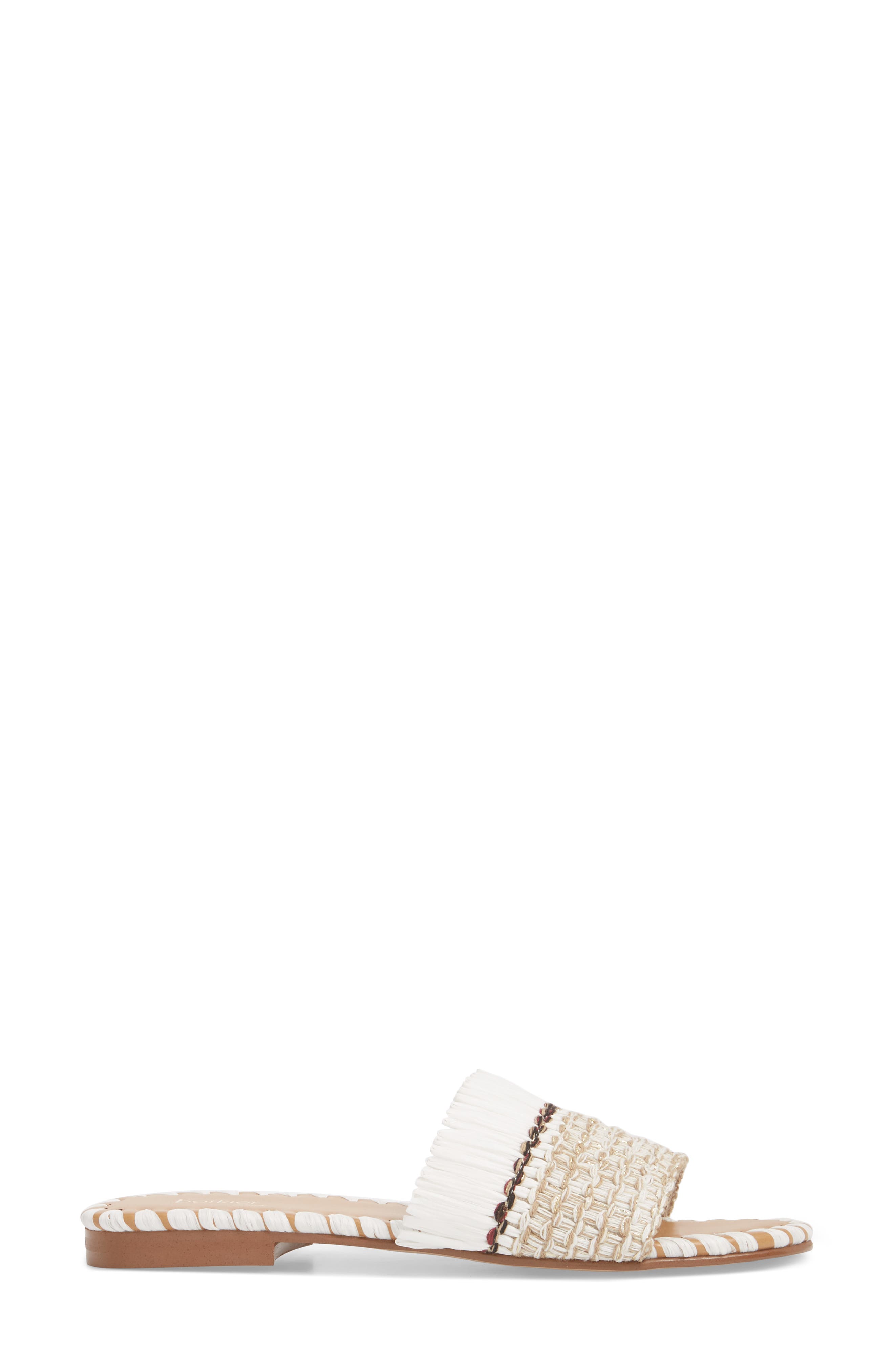 Bailee Slide Sandal, Alternate, color, WHITE FABRIC