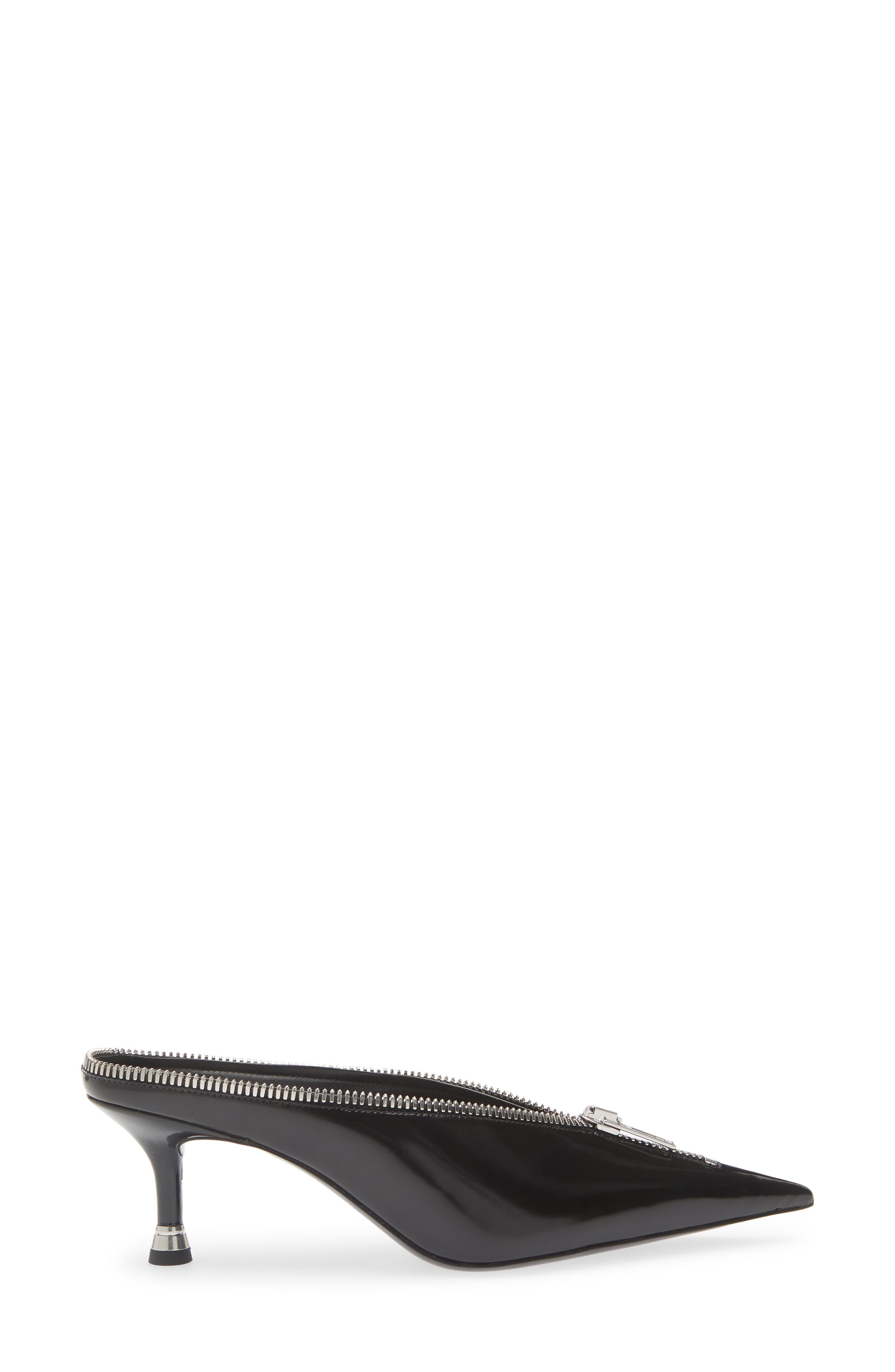 Alexander Wang Akila Zip Pointed Toe Mule Pump, Alternate, color, Black