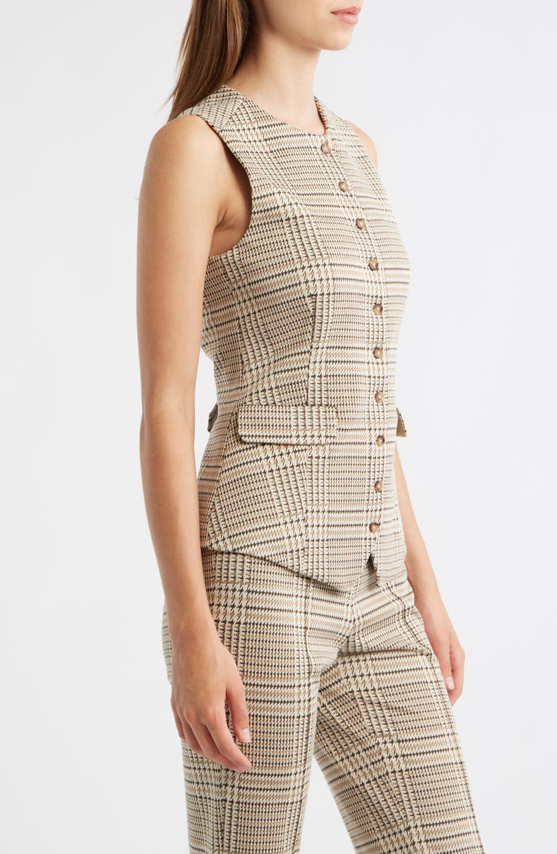 rag & bone Irina Ponte Longline Vest, Alternate, color, Tan Multi