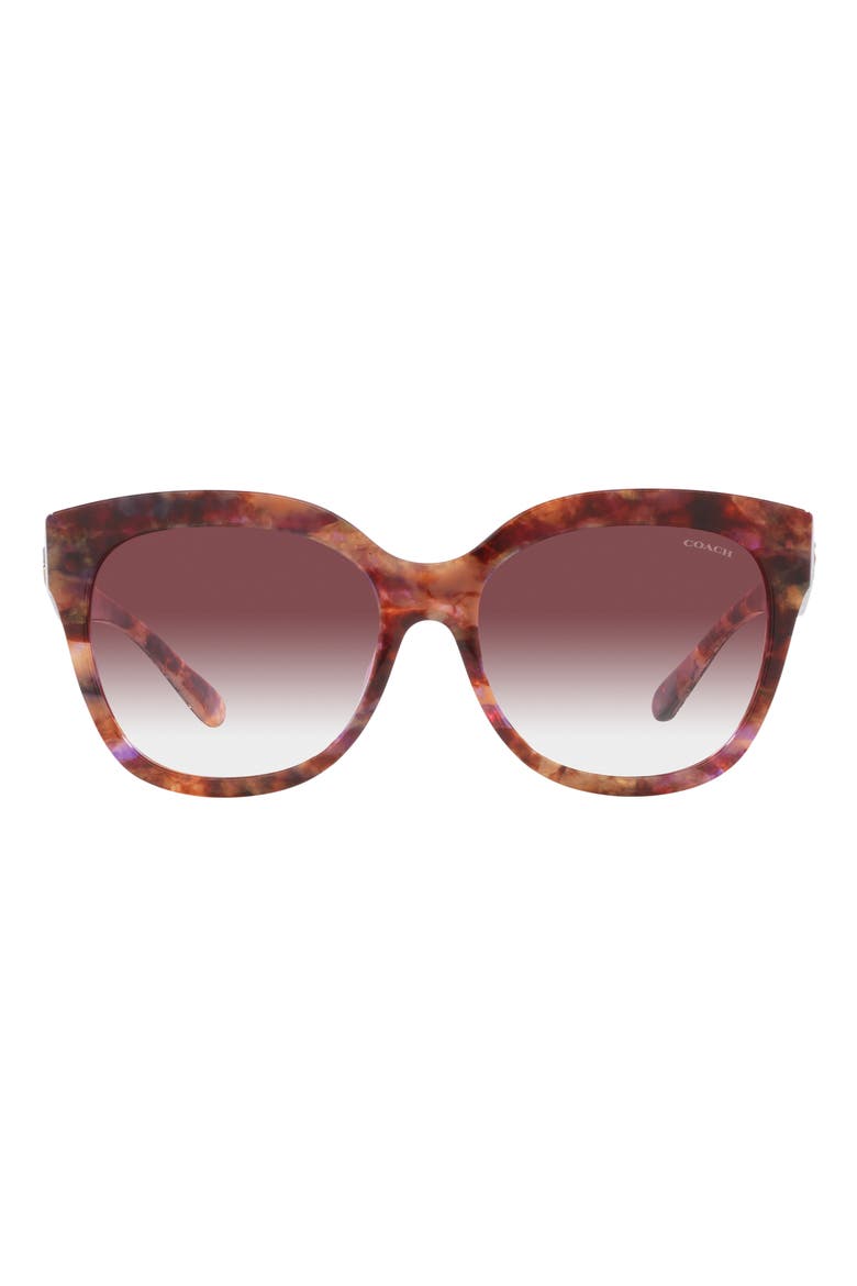 56mm Square Sunglasses, Main, color, BROWN