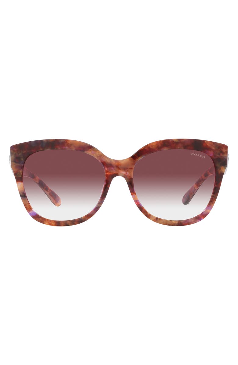 COACH 56mm Square Sunglasses, Main, color, Brown