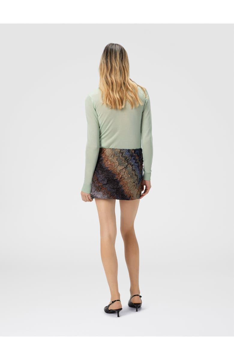 Missoni Pleated Mini Skirt With Snake Pattern, Alternate, color, Blue
