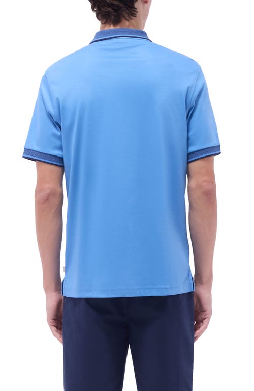 Bugatchi Tipped Pima Cotton Piqué Polo In Blue