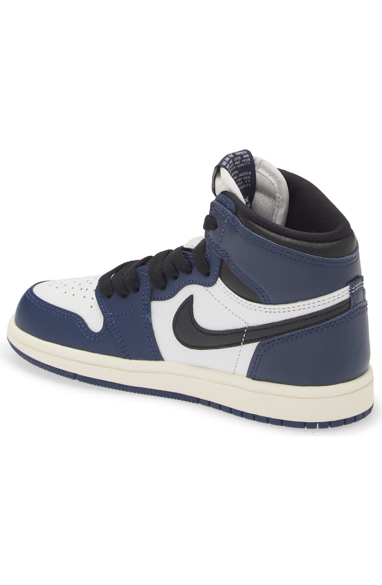 Jordan Kids' Air Jordan 1 Retro High OG Basketball Sneaker, Alternate, color, Navy/ Black/ White/ Sail
