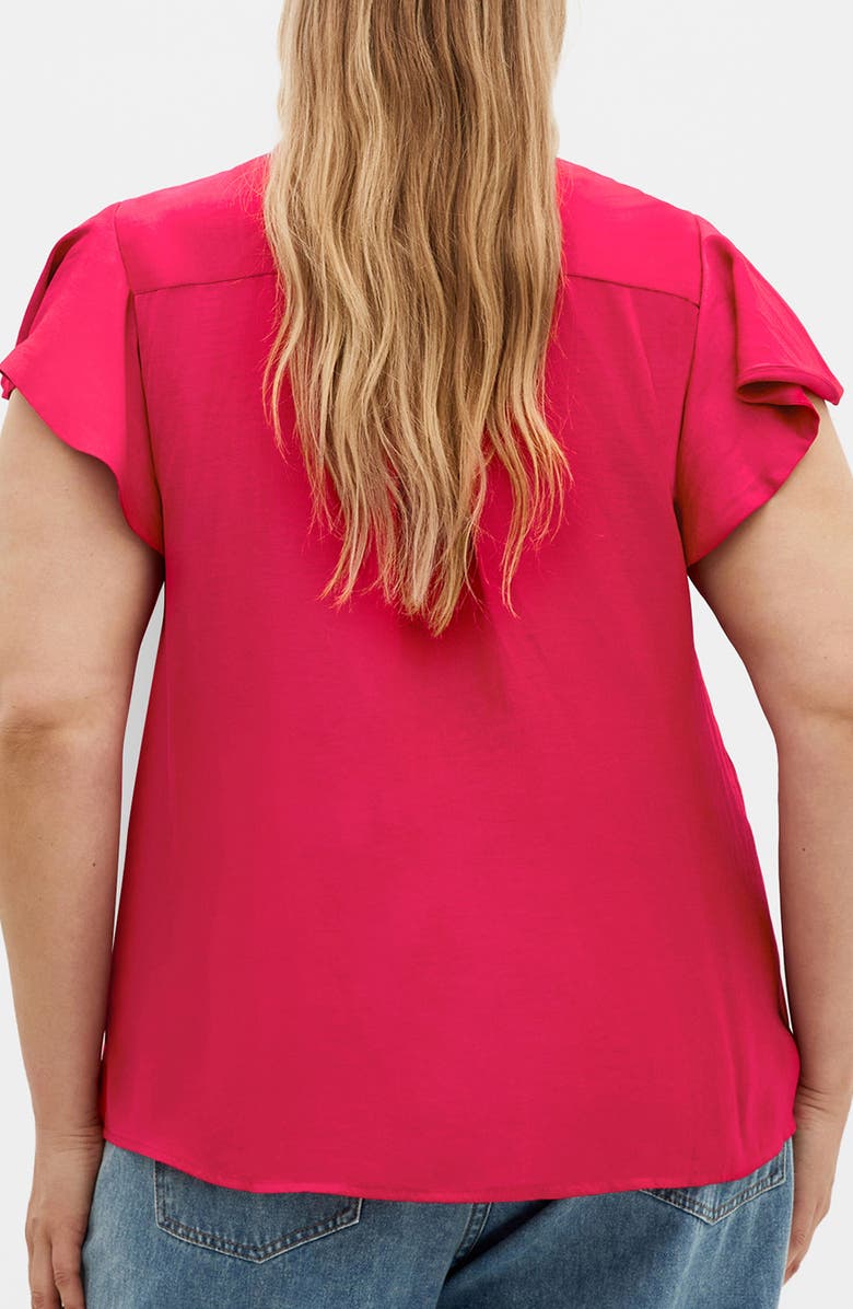 City Chic Drama Queen Woven Shirt, Alternate, color, Raspberry