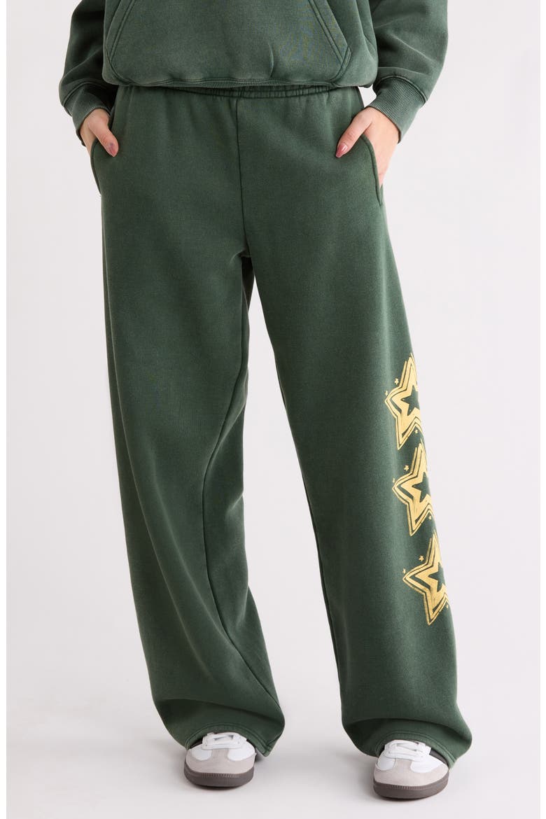 Star Graphic Baggy Sweatpants, Main, color, FOREST GREEN