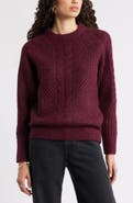 Nordstrom Cable Crewneck Alpaca Blend Sweater