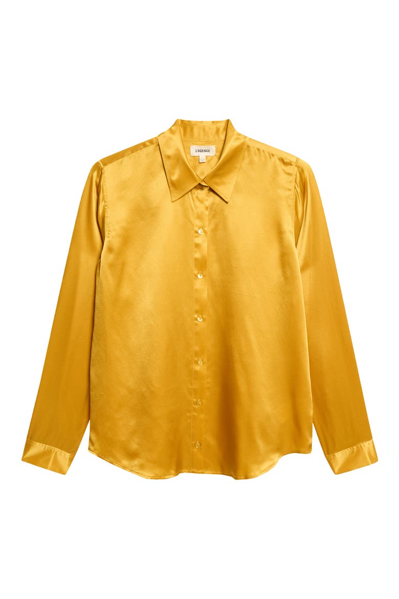 Tyler Silk Blouse, Alternate, color, GOLDEN SPICE