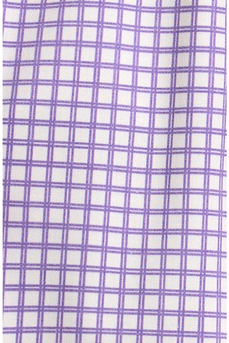 Check Long Sleeve Frill Neck Dress, Alternate, color, LILAC