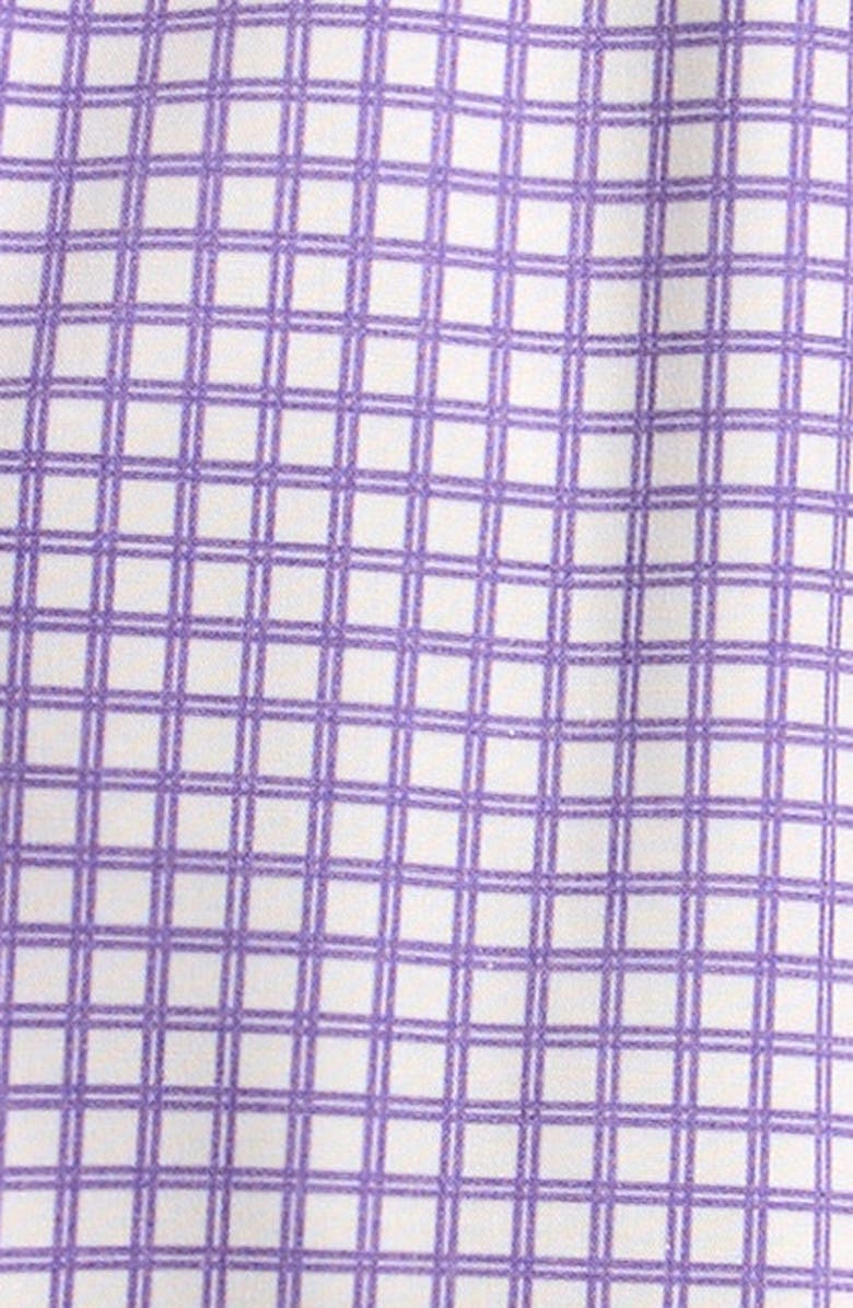 TINY TRIBE Check Long Sleeve Frill Neck Dress, Alternate, color, Lilac