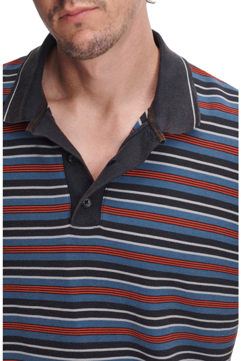 Striped Pique Polo, Alternate, color, NVYMT