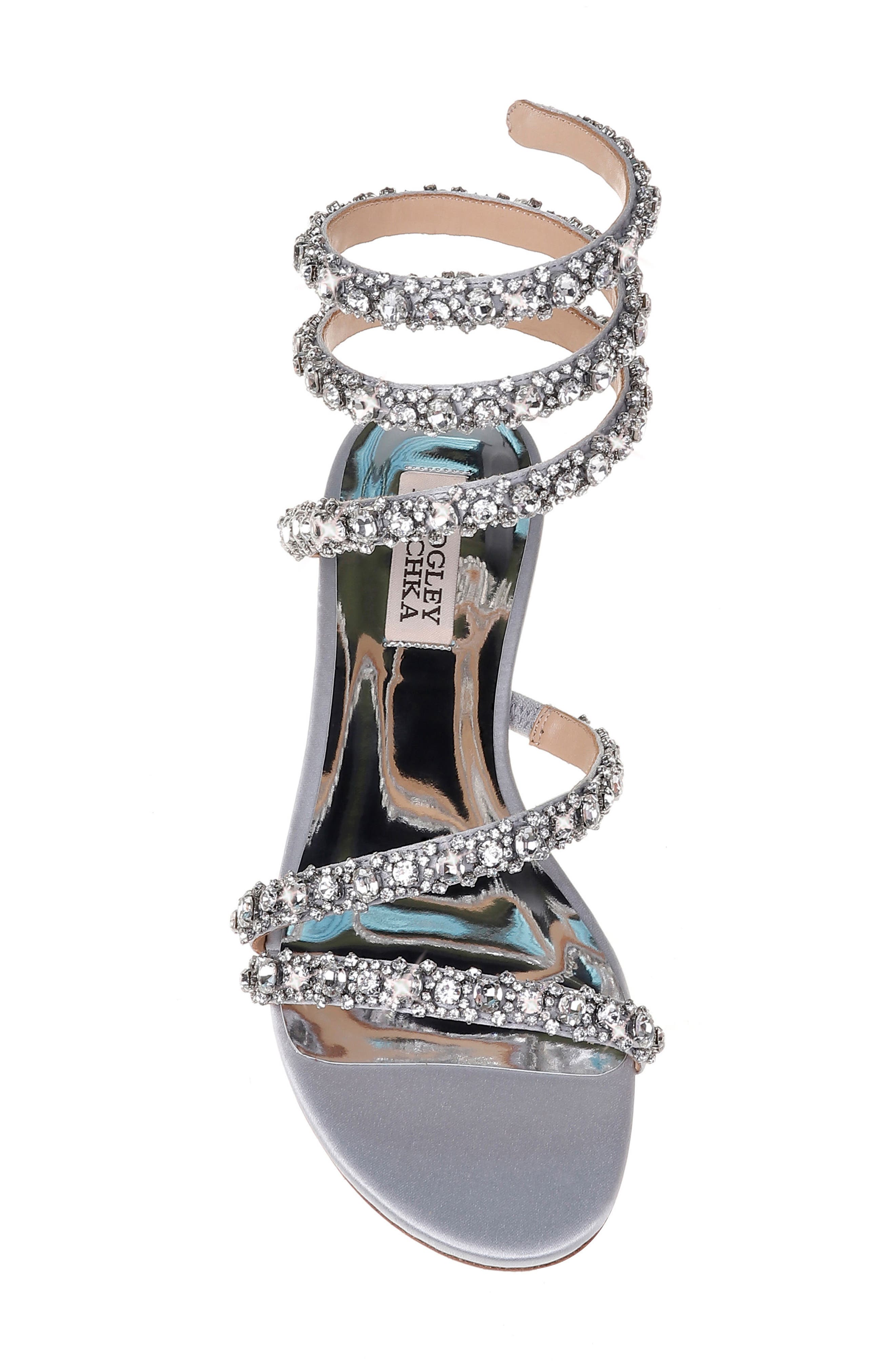 Badgley Mischka Collection Badgley Mischka Paz Crystal Ankle Wrap Sandal, Alternate, color, 