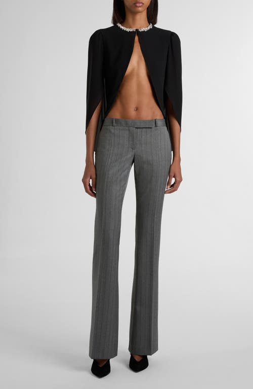 Alexander Mcqueen Grey Salt And Pepper Bootcut Suit Trousers For Women In Gray