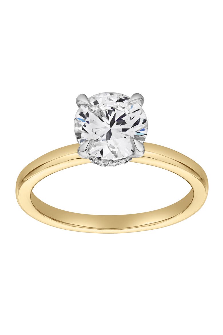 Lila 14K Gold Round Lab Grown Diamond Hidden Halo Ring - 1.5 Ct, Main, color, 14K Yellow Gold