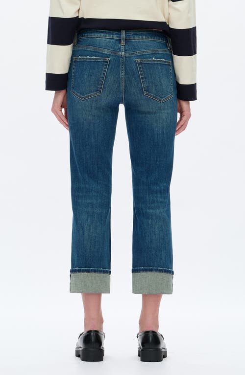 Bayeas Cuffed Low Rise Crop Straight Leg Jeans In Blue
