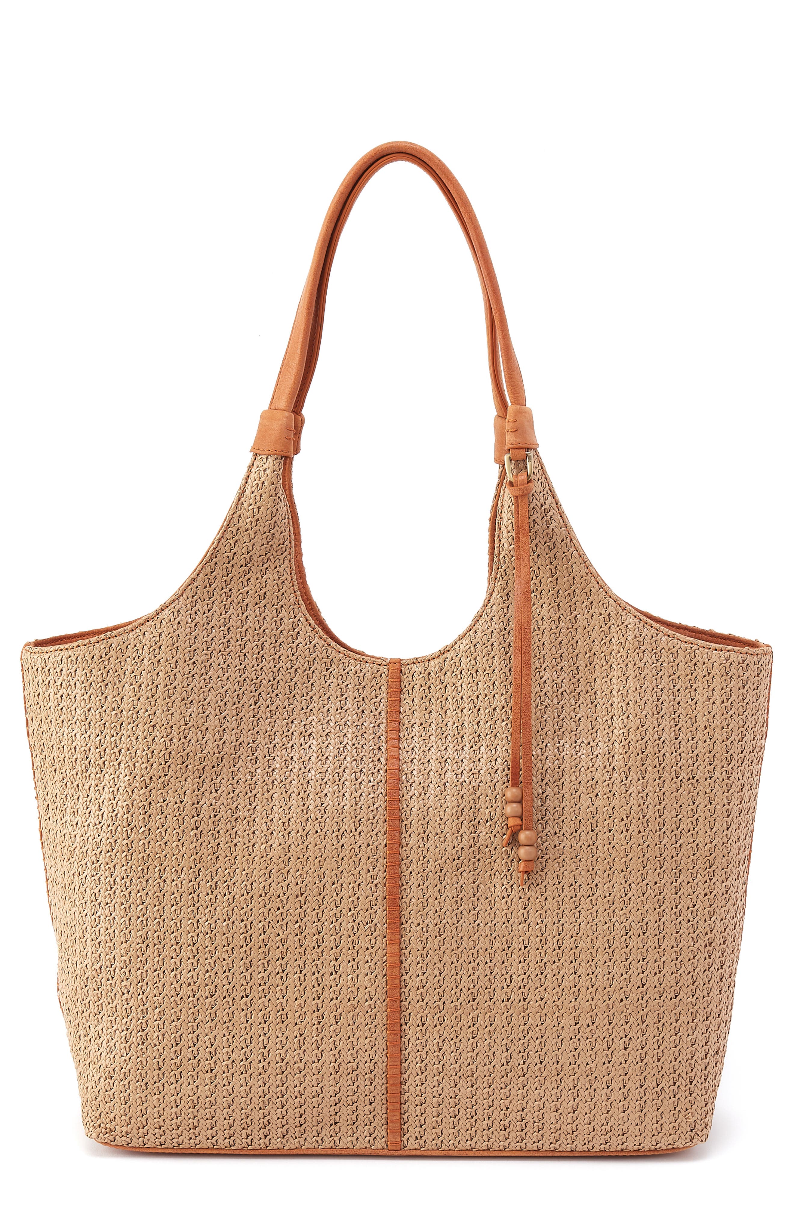 HOBO La Jolla Straw & Leather Tote, Main, color, Meadow Woven Straw