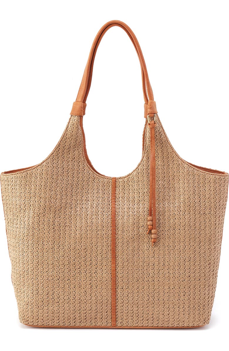 HOBO La Jolla Straw & Leather Tote, Main, color, Meadow Woven Straw
