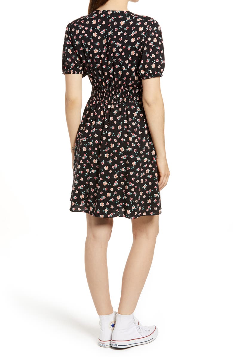 BP. Floral Deep-V Minidress, Alternate, color,