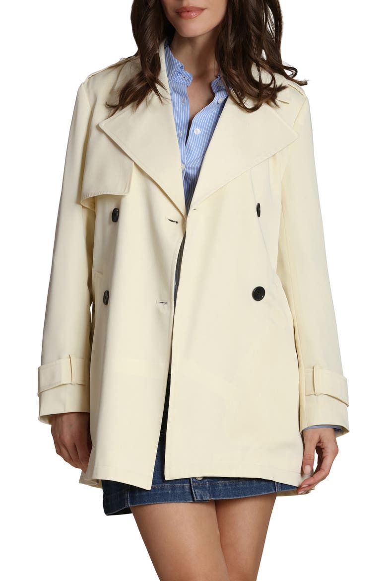 Double Breasted Short Trench Coat, Main, color, BUTTERMILK