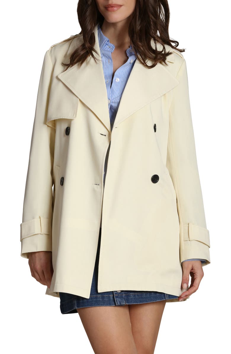 Avec Les Filles Double Breasted Short Trench Coat, Main, color, Buttermilk