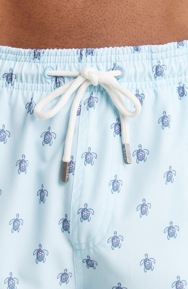 Stone Rose Turtle Print Swim Trunks, Alternate, color, 