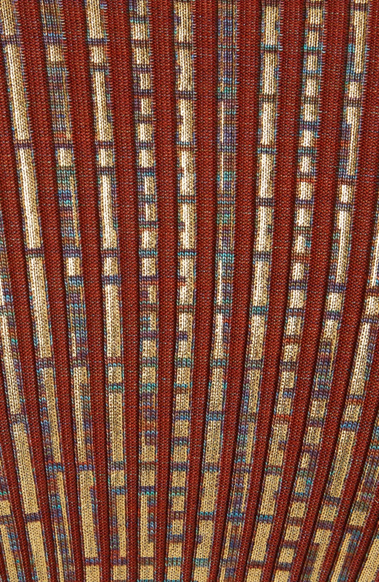 Balmain Laminated Monogram Rib Crop Turtleneck, Alternate, color, 