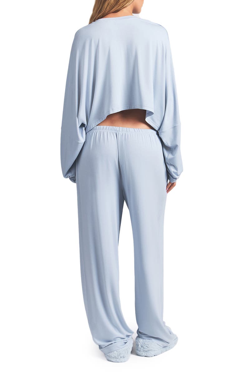 SKIMS Crop Top & Pants Pajamas, Alternate, color, Zen Blue