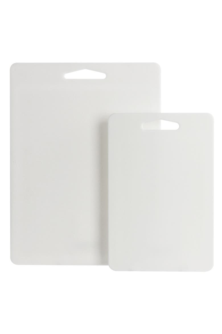 Fayer 2 Piece Polypropylene 16in and 12in Cutting Board Set, Alternate, color, White