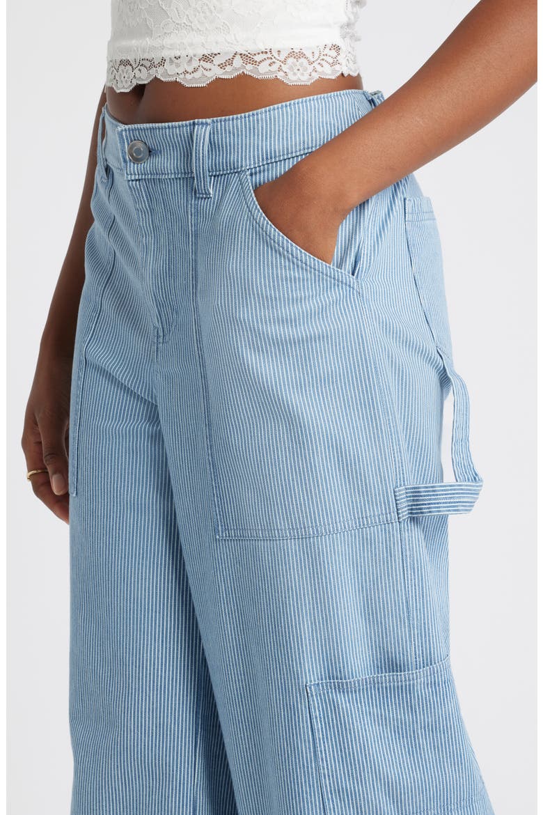 Workwear Stripe Wide Leg Jeans, Alternate, color, NAVY WORKWEAR STRIPE