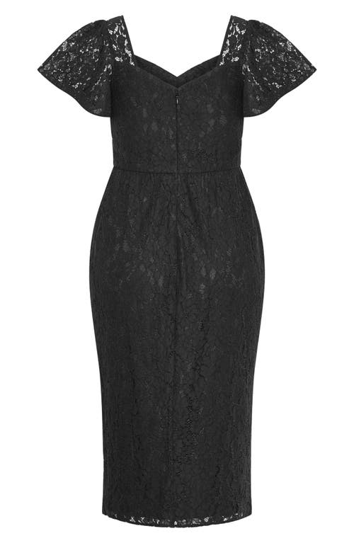 City Chic Maisie Flutter Sleeve Lace Dress