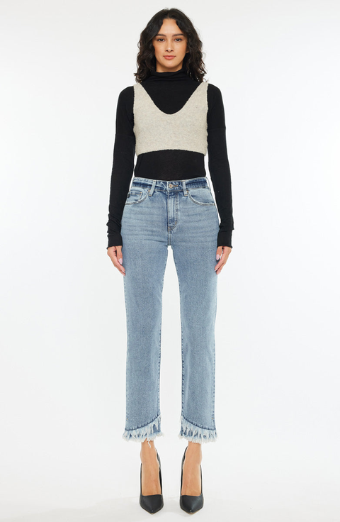 Clover Essentials High Rise Straight Fit Leg Jeans