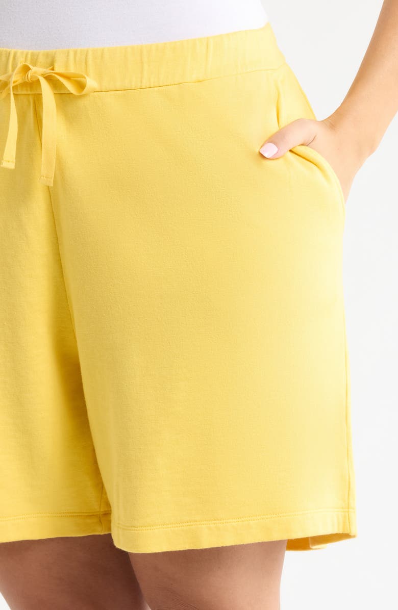 Eileen Fisher Organic Cotton French Terry Drawstring Shorts, Alternate, color,