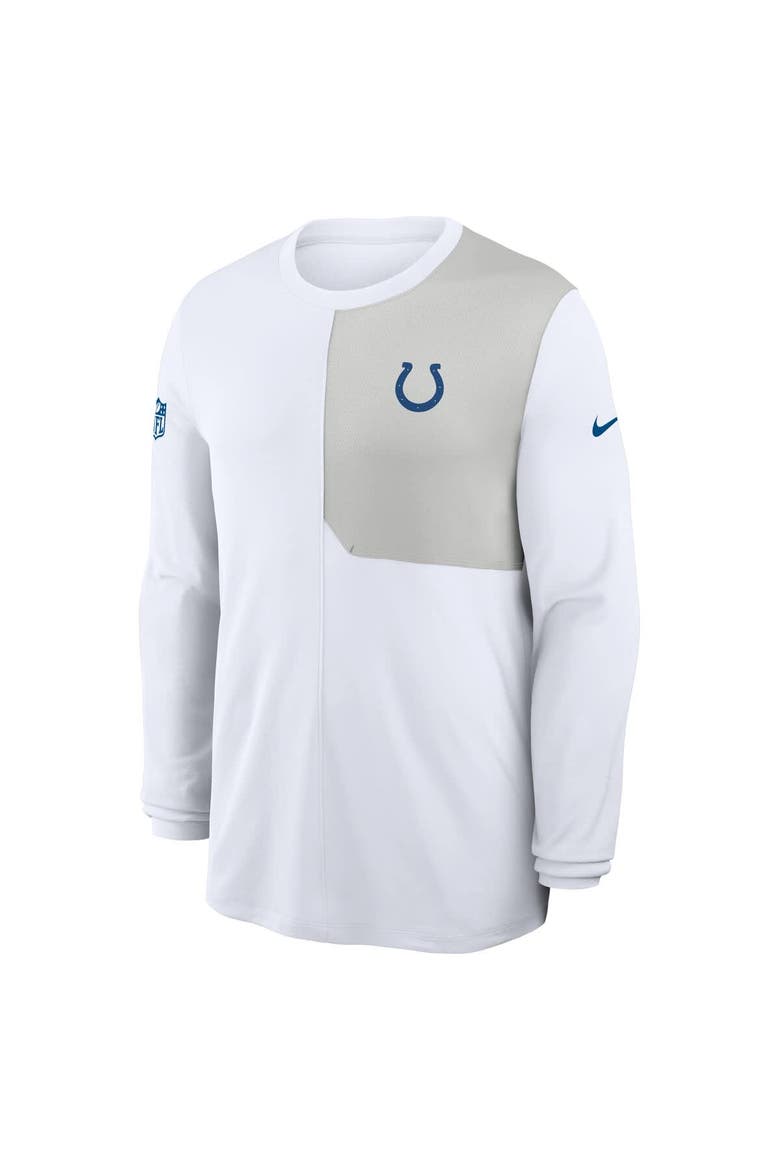 Men's Nike White Indianapolis Colts Sideline Coach UV Performance Long Sleeve T-Shirt, Alternate, color, White