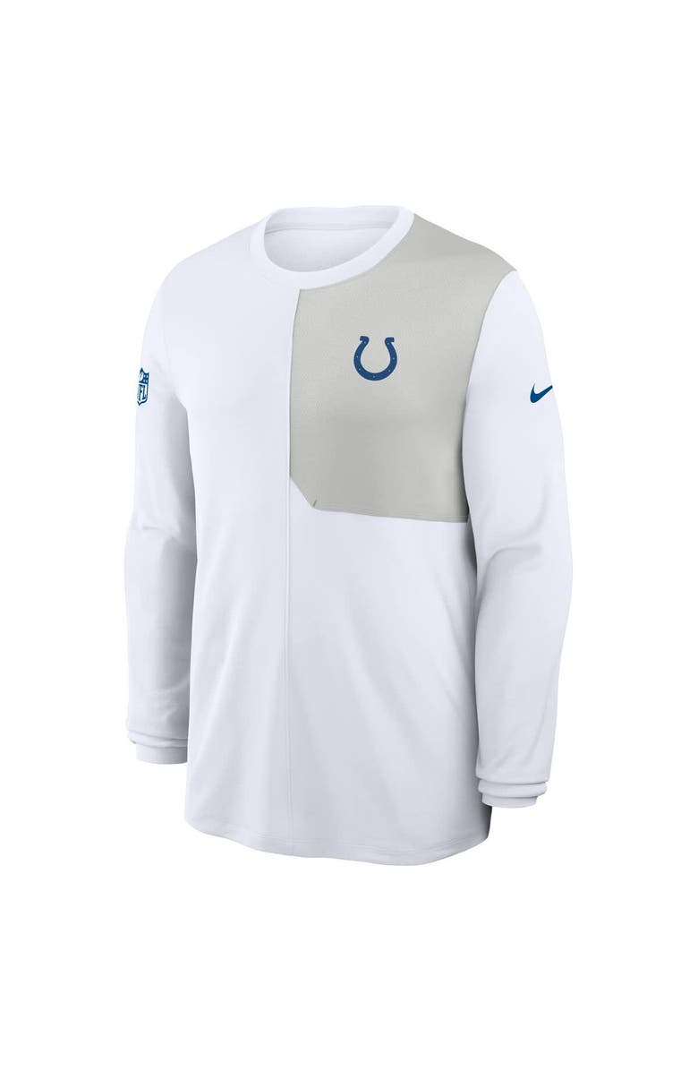 Nike Men's Nike White Indianapolis Colts Sideline Coach UV Performance Long Sleeve T-Shirt, Alternate, color, White