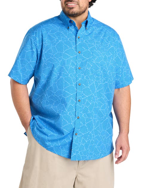 Big & Tall Easy-Care Striped Sport Shirt