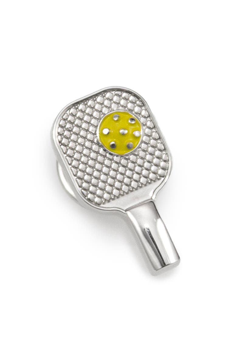 Pickleball Racket Lapel Pin, Main, color, SILVER