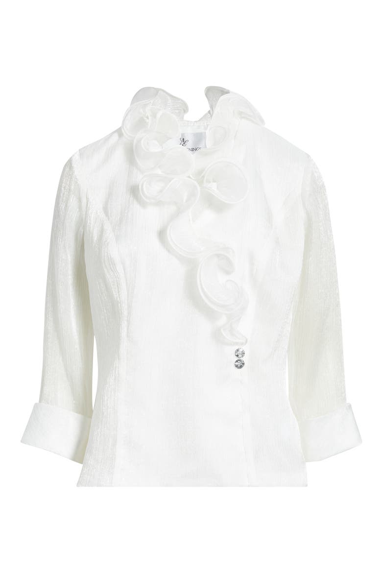 Yoryu Chiffon Ruffle Top, Alternate, color, IVORY