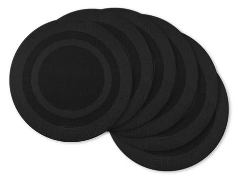 PVC Double frame Round Placemat Set/6