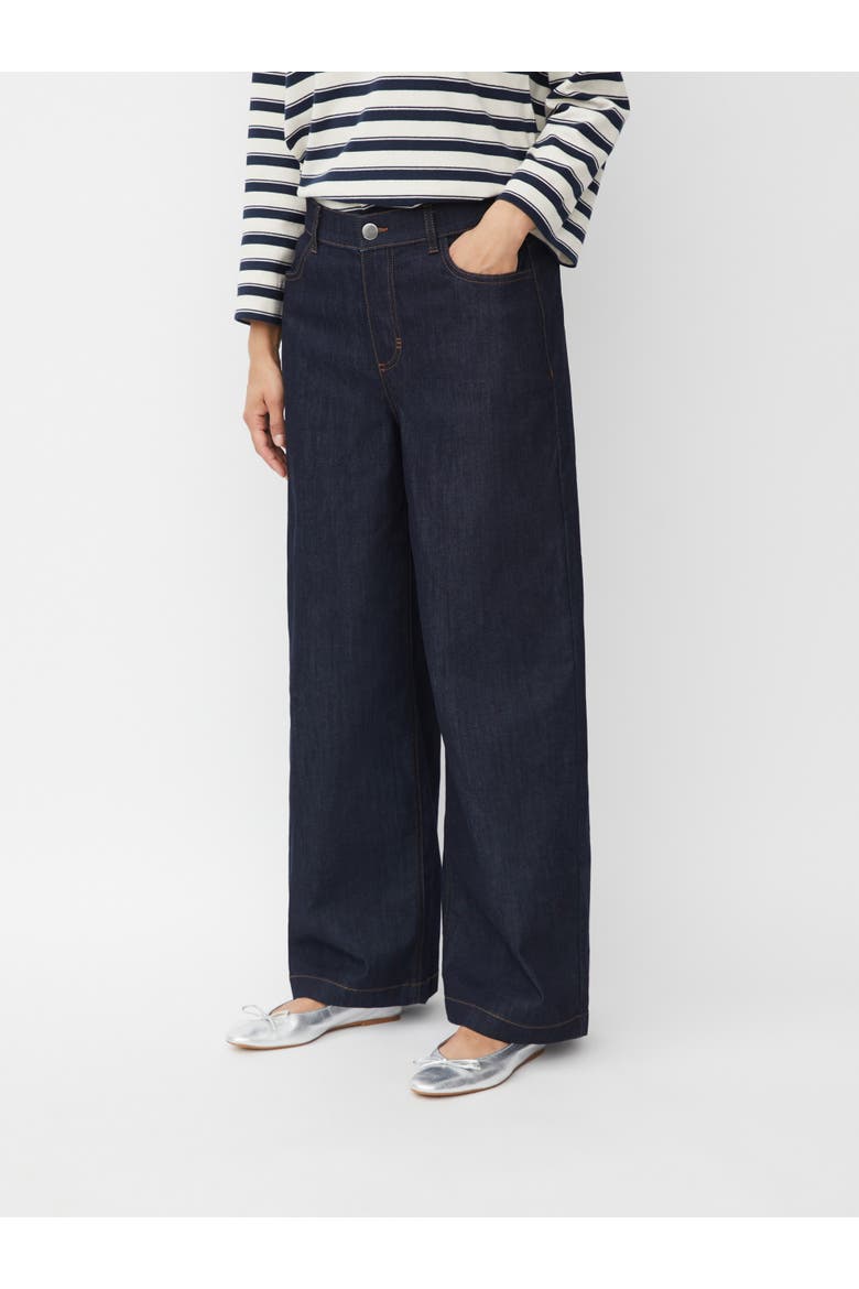 Wide Leg Button Fastening Jeans, Main, color, Dark Denim