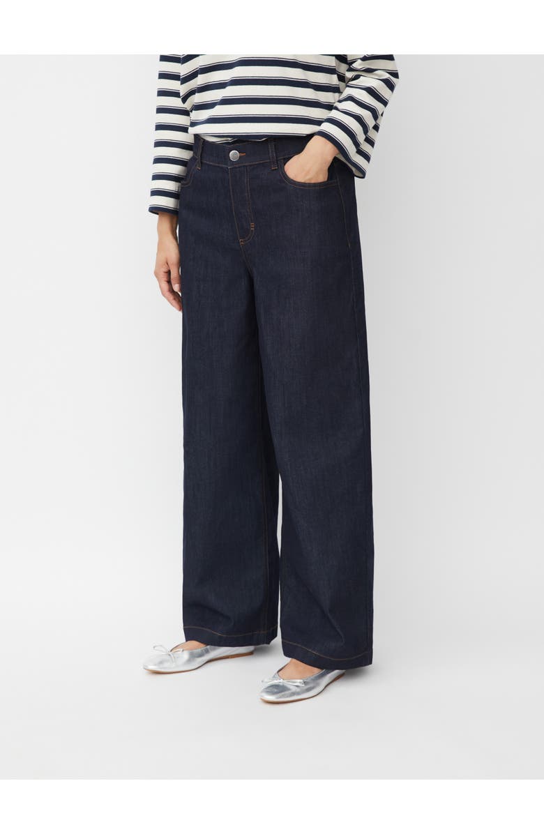 Masai Copenhagen Wide Leg Button Fastening Jeans, Main, color, Dark Denim