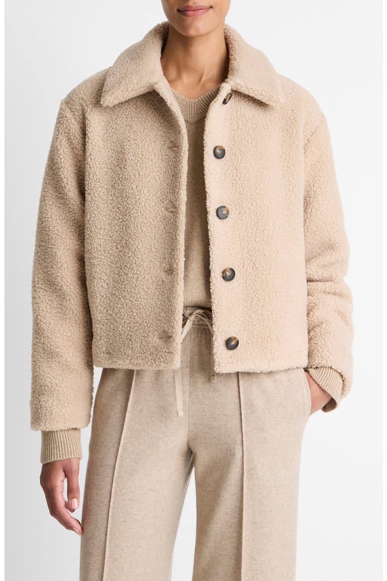 High Pile Fleece Jacket, Main, color, MARZIPAN