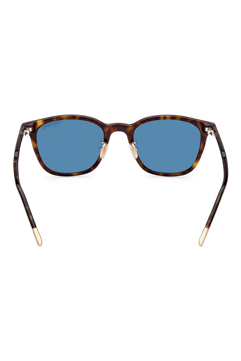 52mm Round Sunglasses, Alternate, color, DARK HAVANA / BLUE