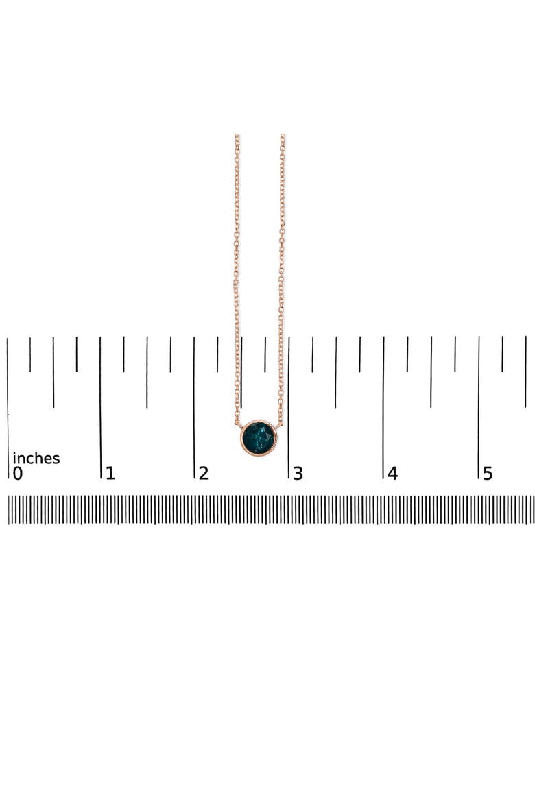 14K Rose Gold 2.0 Cttw Bezel Set Blue Diamond Solitaire Pendant Necklace, Alternate, color, Pink
