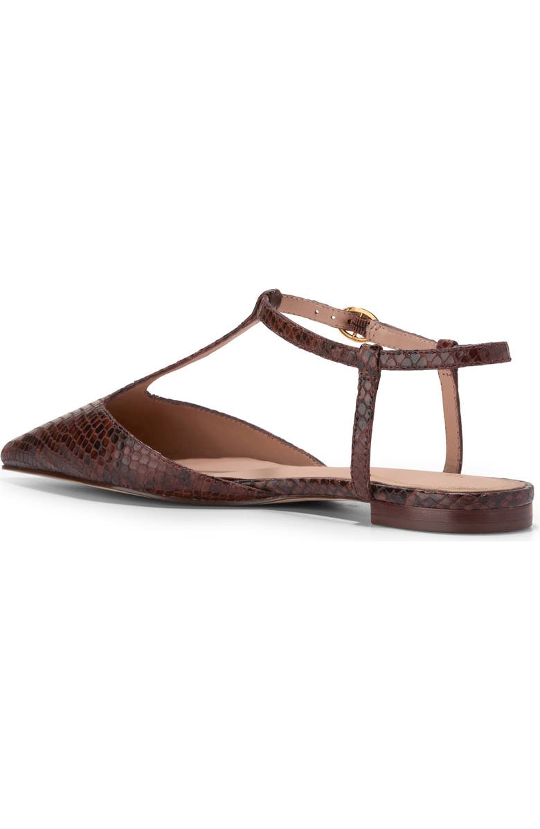Cole Haan Marlah T-Strap Pointed Toe Ballet Flat, Alternate, color, Dark Cuoio Snake Print Leather