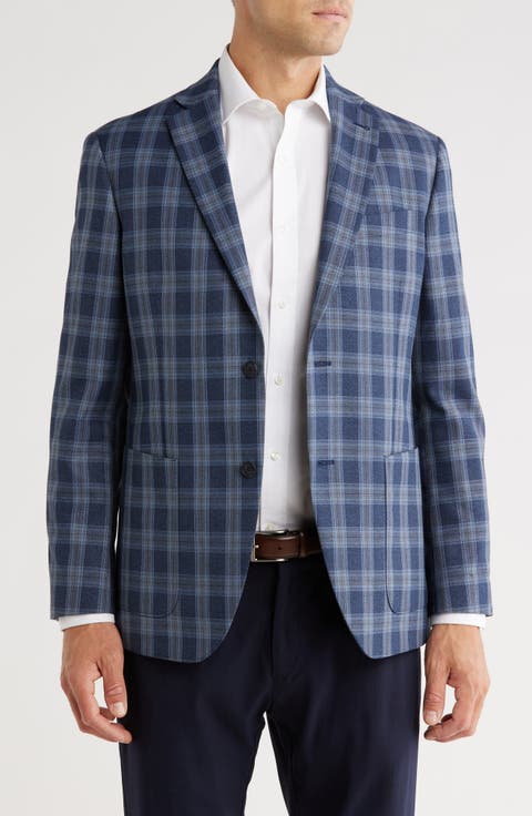 Mari Plaid Notch Lapel Sport Coat (Short, Regular, Long & Big)
