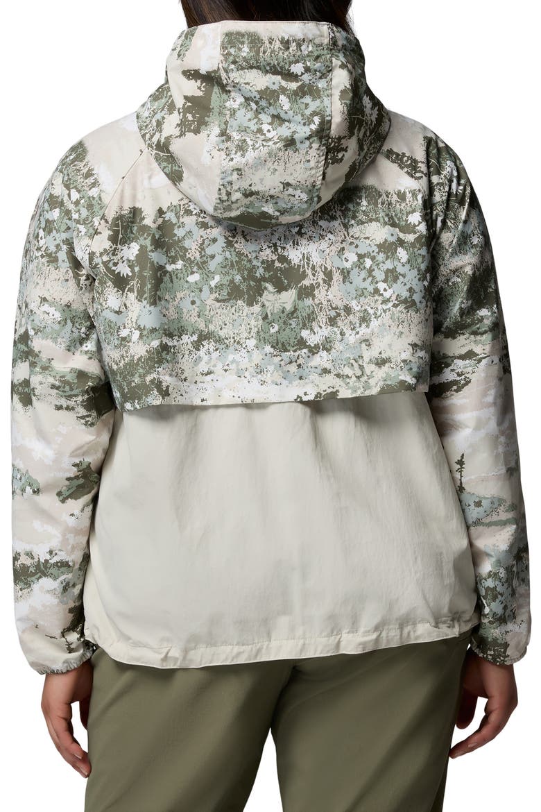 Spire Valley Print Water Repellent Windbreaker, Alternate, color, SAFARI FIELDAZE PRINT/ STONE