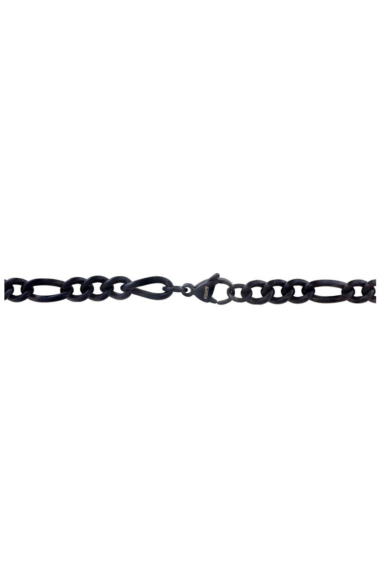 Men's Black Titanium Figaro Chain Necklace, Alternate, color, BLACK