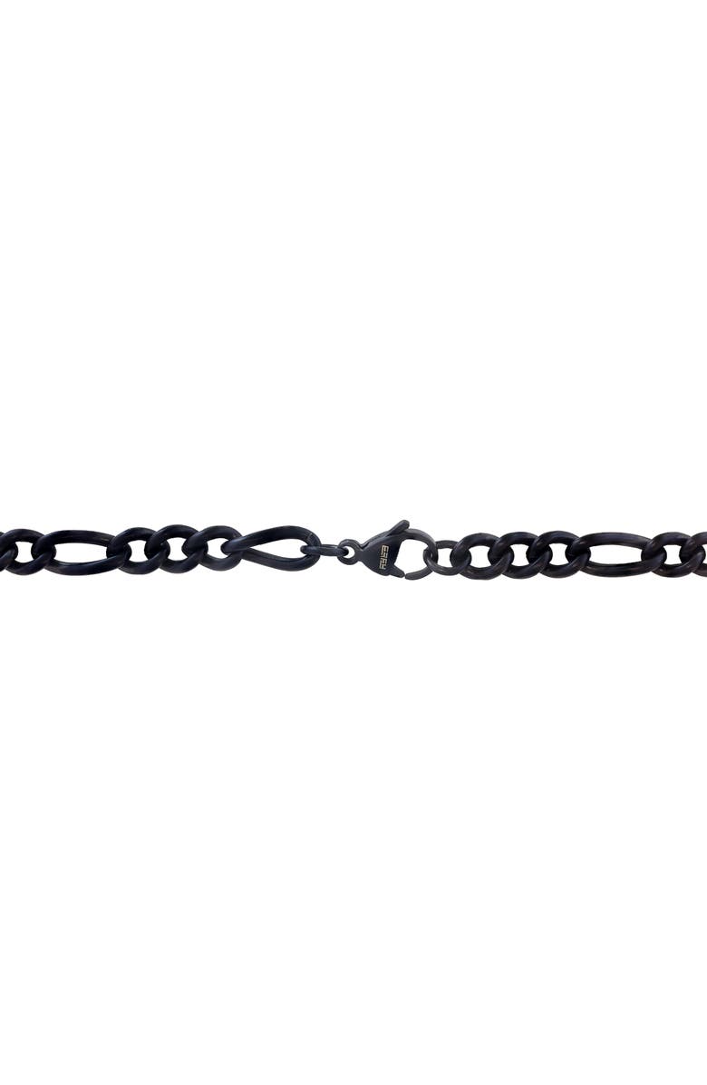 EFFY Men's Black Titanium Figaro Chain Necklace, Alternate, color, Black