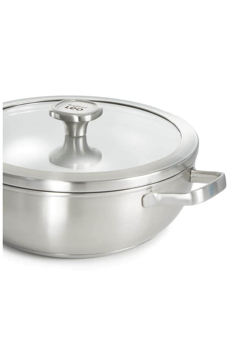 Leo Graphite 11-Inch Covered Wok Pan, Alternate, color, GREY